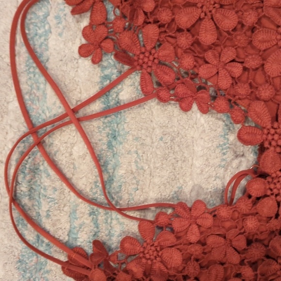 OB932329" Free People Intimately Miss Dazie Floral Lace Rust Bralette Medium - Picture 5 of 7